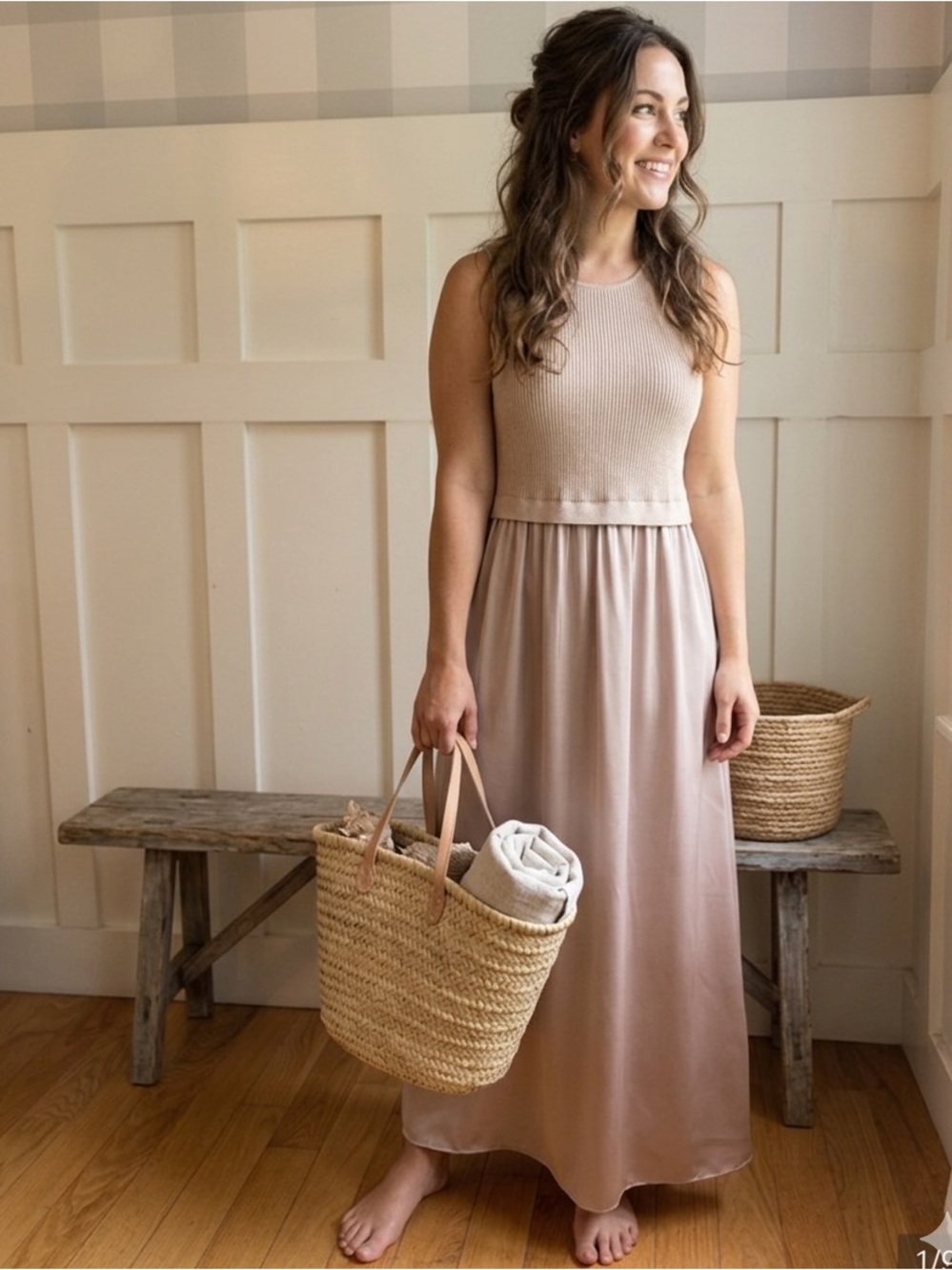 Taylor Blush Pink Midi Dress XL